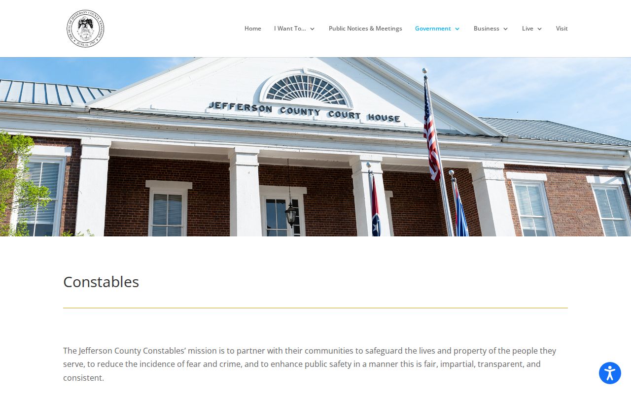 Jefferson County arrest warrant records: constable service districts and contact routes