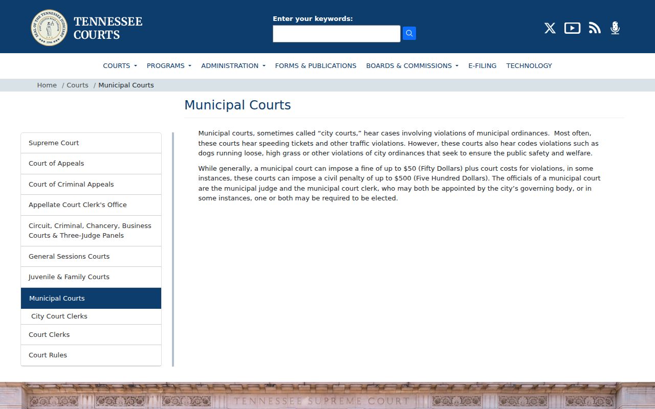Jefferson County municipal warrant records: Tennessee municipal court overview