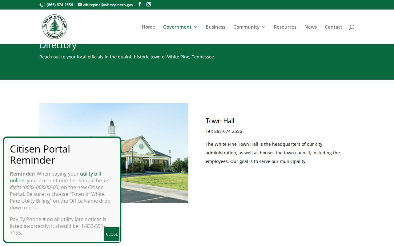 Jefferson County warrant records: White Pine municipal court and clerk directory